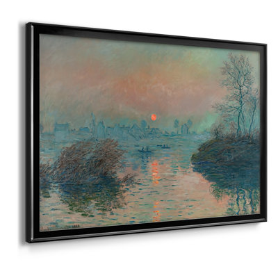 Coucher de soleil sur la seine à Lavacourt, effet d'hiver - Claude Monet - Toile tendue avec châssis, 1880