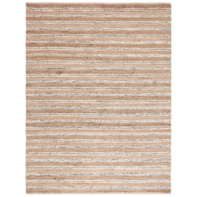 Tapis rayé en laine / jute / coton tissé à la main Kharley