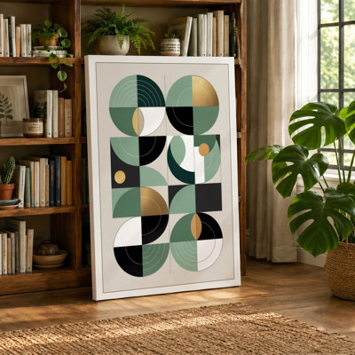Harmony Grid Geometric - Wrapped Canvas