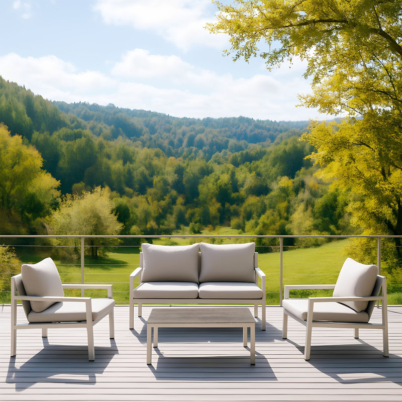 Les ensembles de conversation The Comfort Textile ergonomics avec 2 fauteuils d'appoint, une causeuse et une table basse