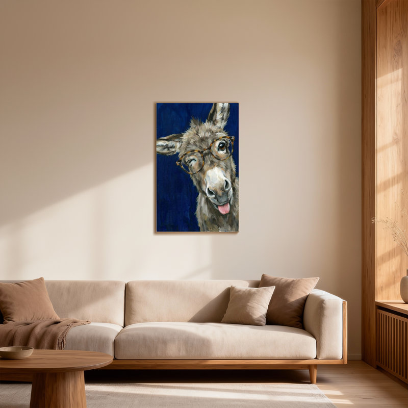 Animaux avec des ânes et des lunettes, H 16 po x l 24 po