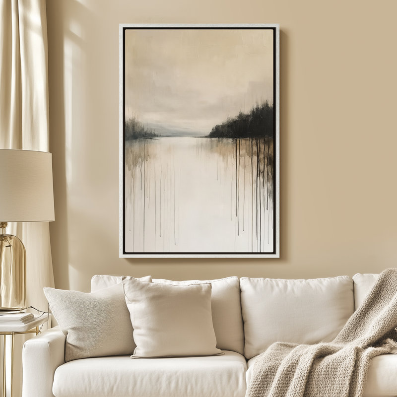 Framed Canvas Wall Art - Vintage Abstract Wall Prints for Bedroom - 24"x36", 24" H x 16" W, White