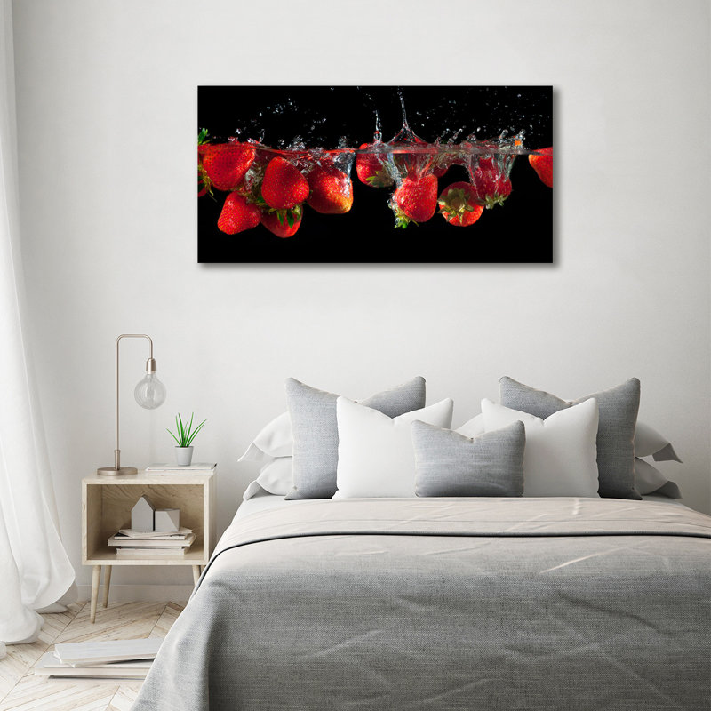 Strawberries Under Water - Wrapped Canvas Print