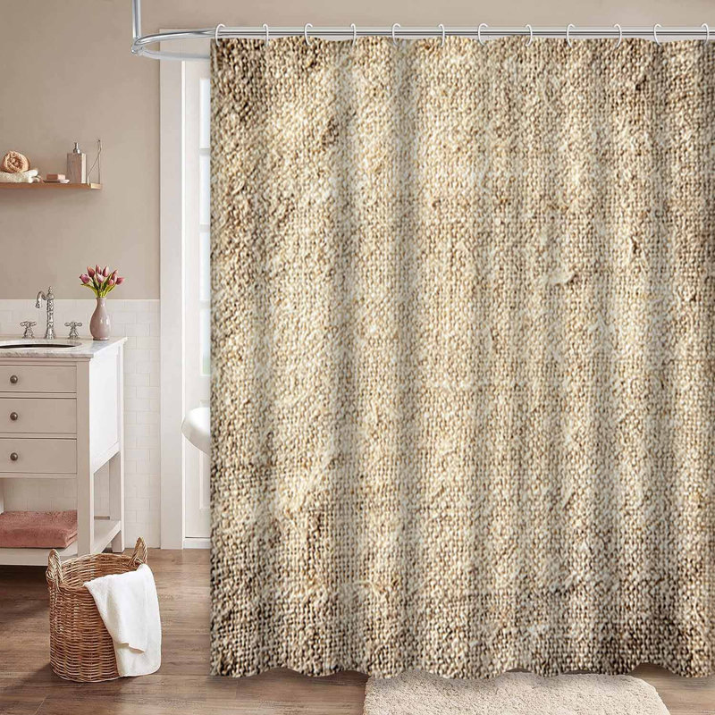 Bois naturel tissé naturel en toile de jute avec 12 crochets, L 72 po x l 72 po