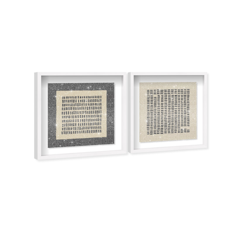 Tiny Windows Set Shadowbox Abstract Print by Oliver Gal, Black Frame, 12 x 12, 17.5"H x 17.5"W, White Shadowbox