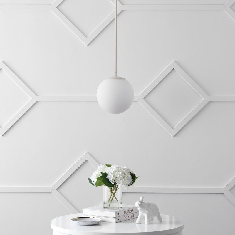 Jacere 1 - Light Single Globe Pendant, White, Almond