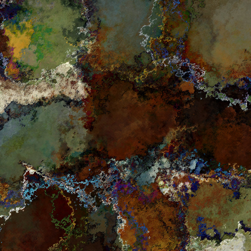 Éléments III - peinture sur toile tendue, H 8 po x l 8 po