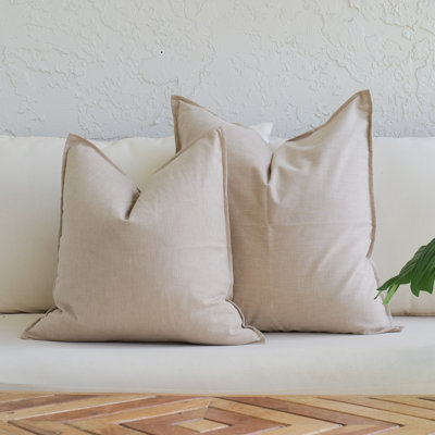 Aditya Birla 100% Linen Decorative Pillow Cover, Button Back
