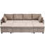 Canapé-lit modulaire de 113,4 po avec canapé-lit polyvalent avec grand espace de rangement, deux ports USB et deux porte-gobelets pour le salon-1485991645