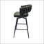 Ensemble de 2 tabourets de bar 28 po en cuir tressé en cuir technique avec pieds noirs, pas d'îlot de cuisine réglable, 360 tabourets de bar pivotants avec repose-pieds à dossier (brun clair)-778405425