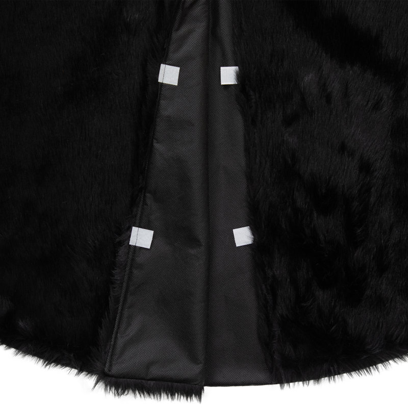 Luxurious Black Faux Fur 48" Christmas Tree Skirt