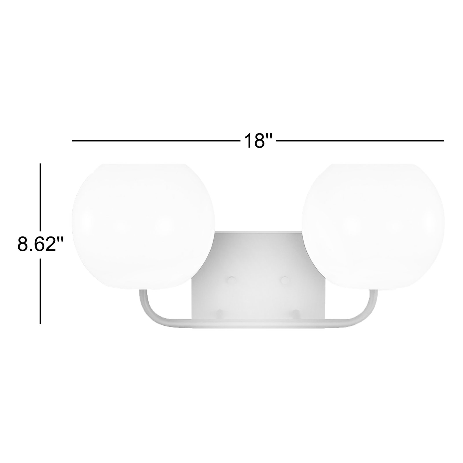 Jorund 2 Light Dimmable Vanity Light, Midnight Black, No