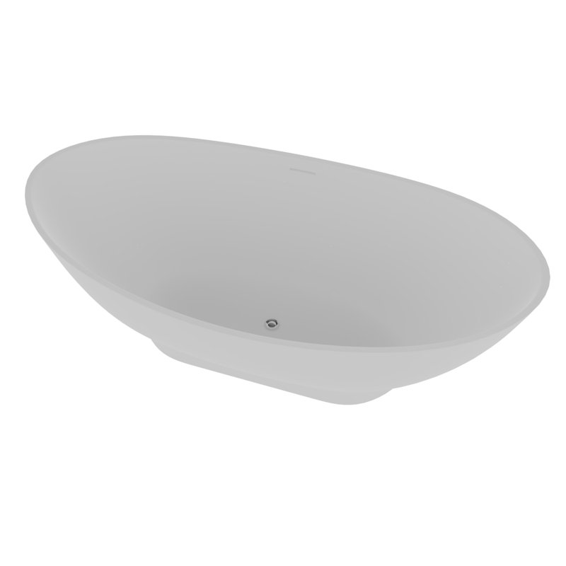 70.75'' x 34.62'' Soaking Resin Bathtub, White Gloss