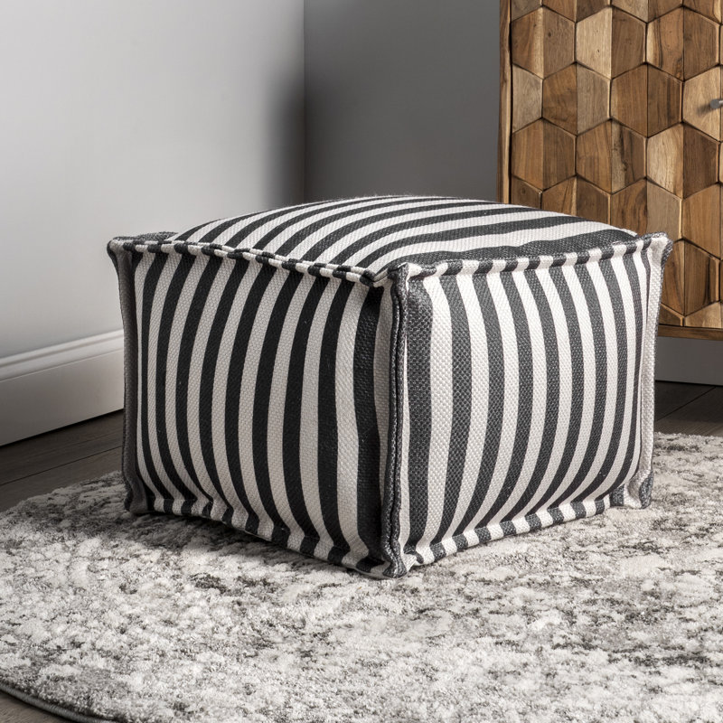 Macclesfield Upholstered Pouf, Gray