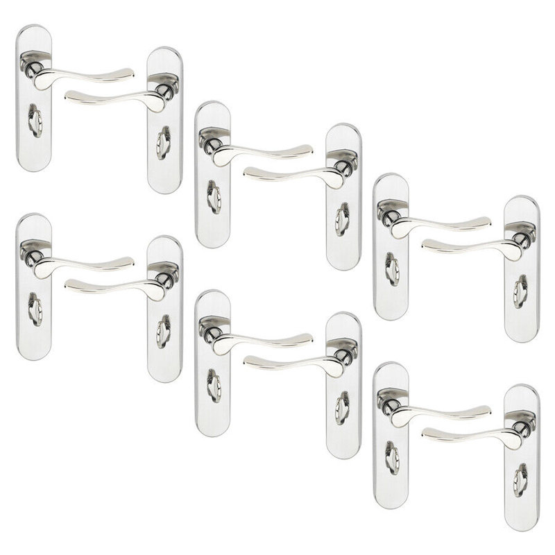 Door Handle, Polished Nickel