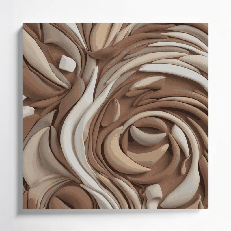 Abstract Shapes 9 Brown Canvas Wall Art, 12" H x 12" W