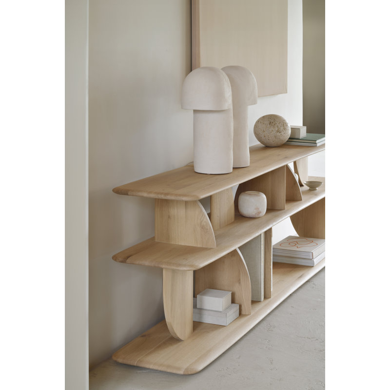 Geometric 82.5'' W Solid Wood Console Table, Oak