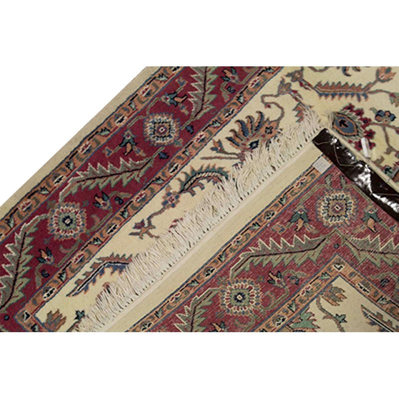 Tapis ivoire et rouille noué à la main de haute qualité
