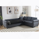 Sleeper Sofa: 2 - In - 1 Pull - Out 6 - Seater L - Shaped Sleeper Sectional Riveted Sofa Bed (104'')