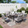 Freada Rectangular 6 - Person 60" Long Aluminum Dining Set with Cushions