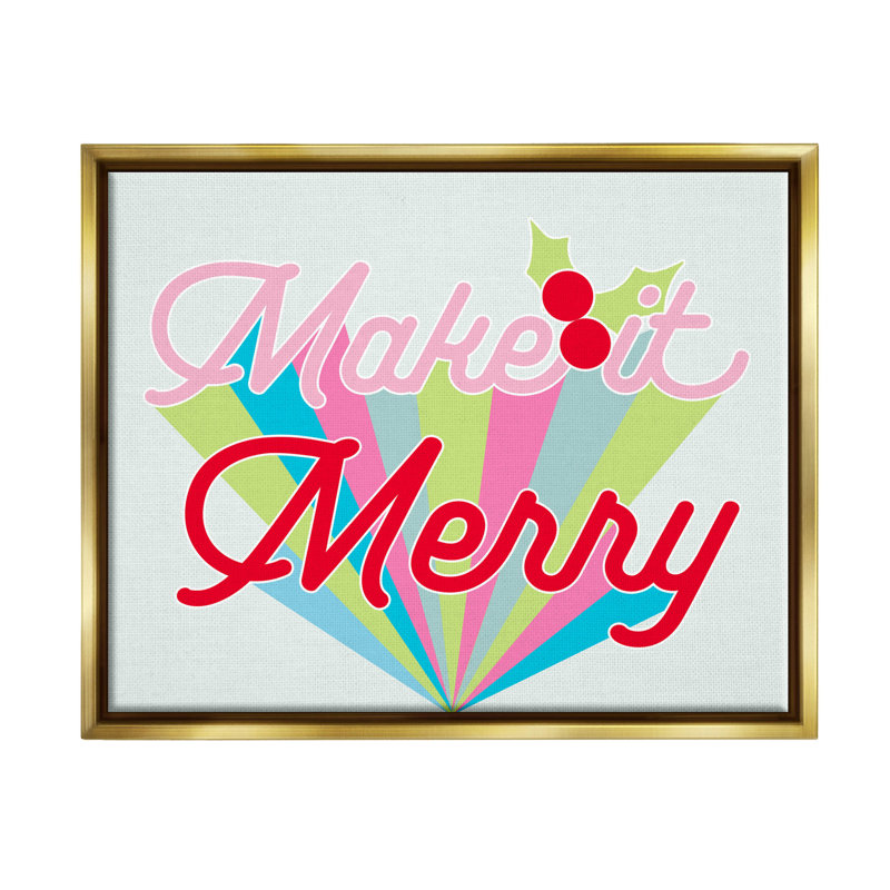 «Make It Merry Bold Christmas Stripes» par Lil 'Rue - cadre texturé sur toile, H 17 po x l 21 po x P 1,7 po