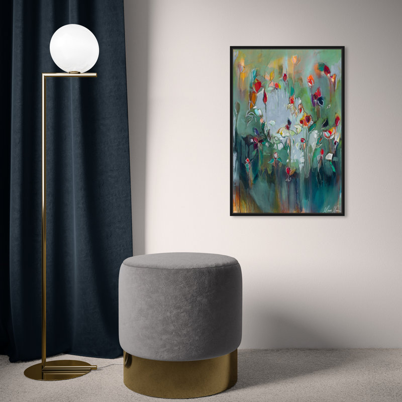 Abstrait Michaela Nesim - impression sur toile tendue, H 45 po x l 30 po, Cadre flottant noir
