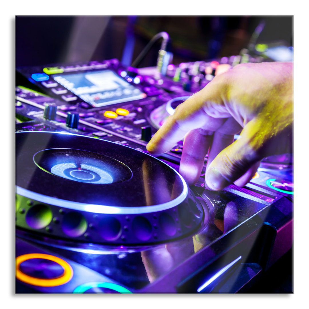 Glasbild DJ Decks Coole Musik