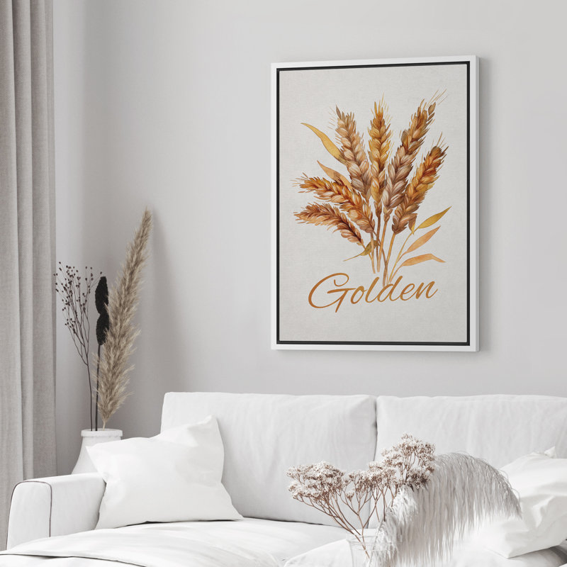 «Wheat Farmhouse Barn Decor», reproduction d'art sur toile encadrée, Blanc, H 36 po x l 24 po