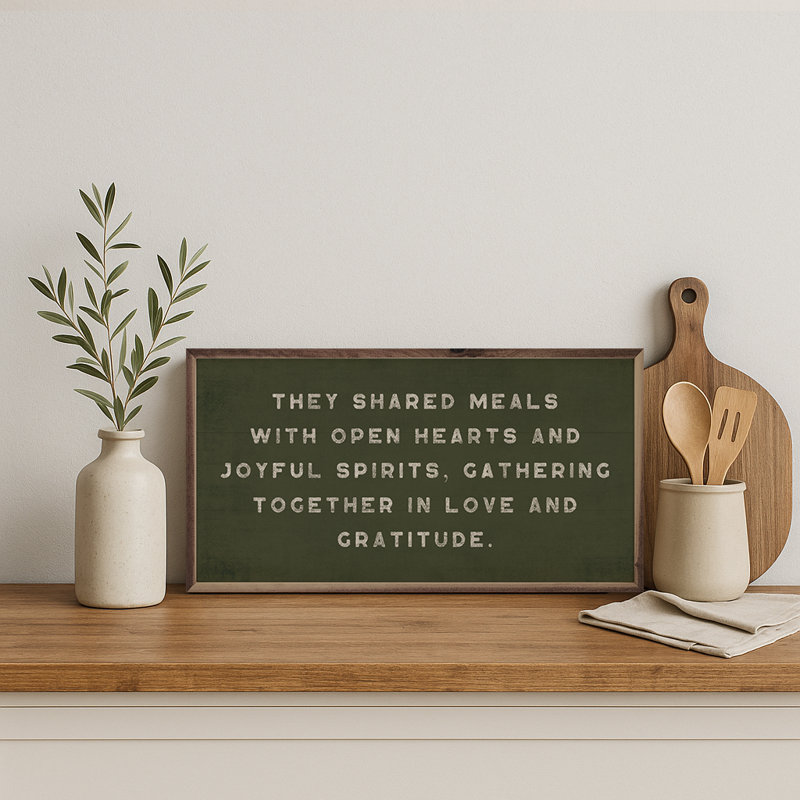 They Shared Meals, 12" H x 24" W