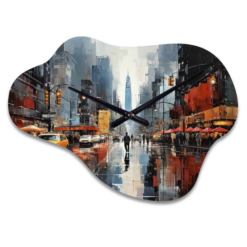 Cityscape Collage VI - horloge murale asymétrique, Petit