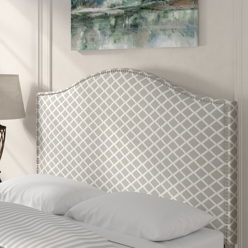 Epping Upholstered Headboard, Gray & White