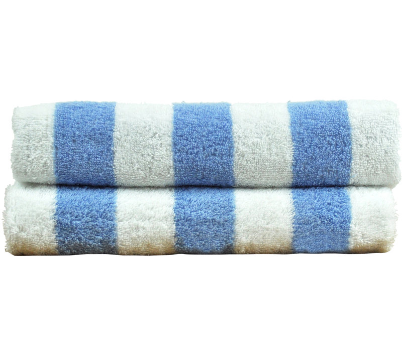 Ensemble de serviettes de plage 100% coton 2 pièces Luxury, Bleu pâle