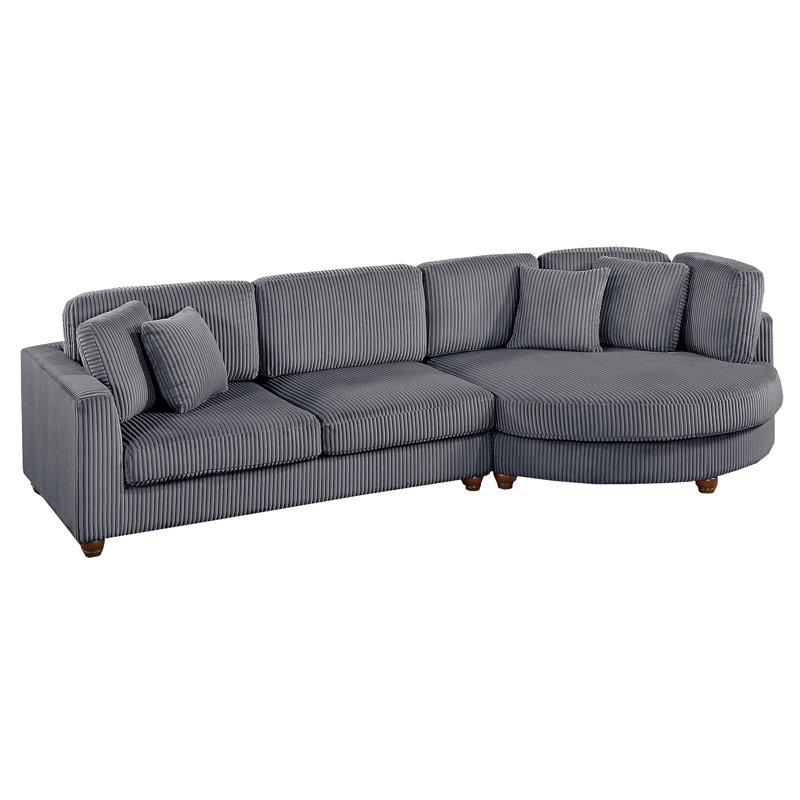 Ensemble de canapé modulaire contemporain 2 pièces TG, Gris foncé