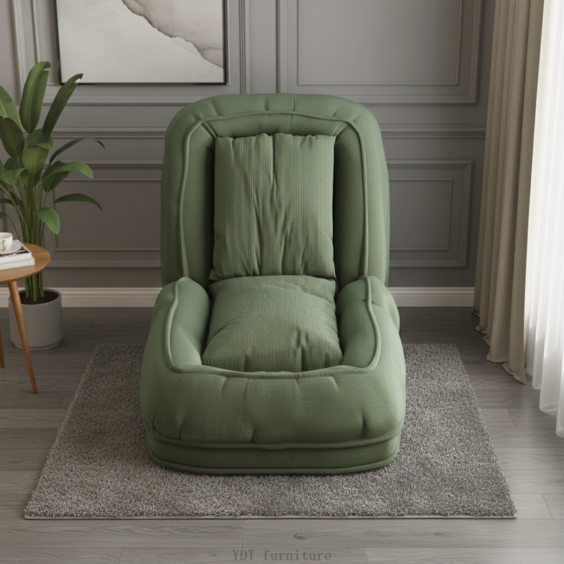 Upholstered Foldable Lazy Sofa Bed (Off White), Off-White Corduroy