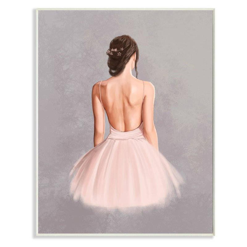 « ballerine fille, peinture gris rose », art textuel, Plaque murale, H 15 po x l 10 po