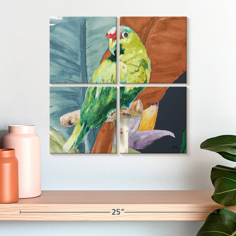 Un perroquet tropical, H 18 po x l 18 po
