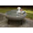 Round Outdoor Wicker Coffee Table with Tempered Glass Top - 34" Diameter-649644531