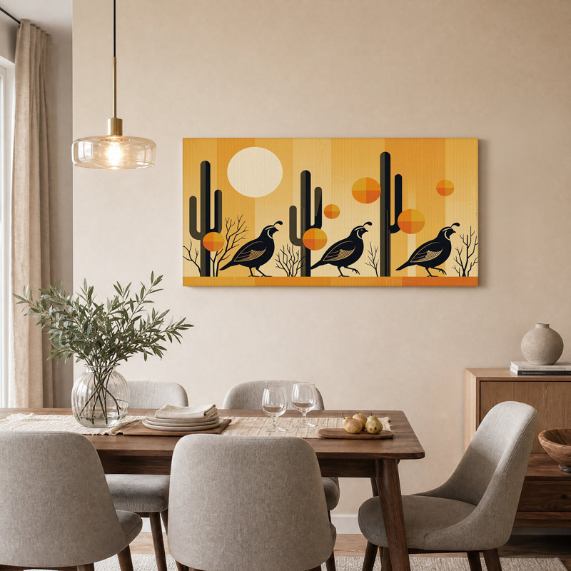 Art mural sur toile cactus noir, L 32 po x H 16 po