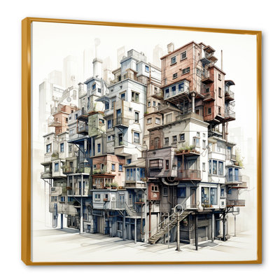 Dessin d'analyse d'un bâtiment urbain IV sur toile
