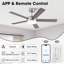 Vaczon 48" Modern Smart Dimmable Ceiling Fan with 3CCT LED Lights, 6-Speed Reversible DC Motor, Timer, Remote and App Control-1984583735