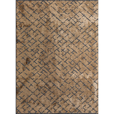 Brown/Black Abstract Luxury Area Rug