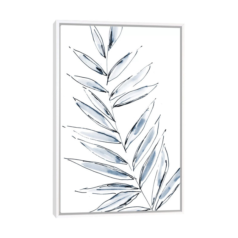 Palm Leaf No. 1 by Melissa Selmin - Painting on Canvas, White Framed, 101.6 cm H x 66.04 cm W