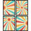 «Mid-Century Modern Retro Sunshine Landscape», ensemble de 4 impressions murales géométriques abstraites encadrées sur papier, impression de 4 pièces-93012451-93012453