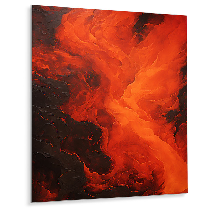 Volcanic Tachisme Fusion 4 - Tachisme Metal Wall Art, 32" H x 16" W x 1" D