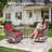 Lisandro 5-Piece All-Weather Outdoor Wicker Rectangle Fire Pit Conversation Set With Swivel Gliders And Side Table For Patio＆Garden-768041337