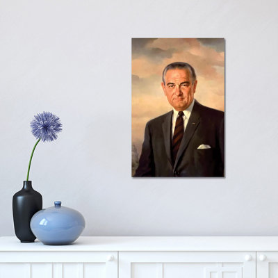 Presidential Portait of Lyndon Baines Johnson by John Parrot - Wrapped Canvas Graphic Art