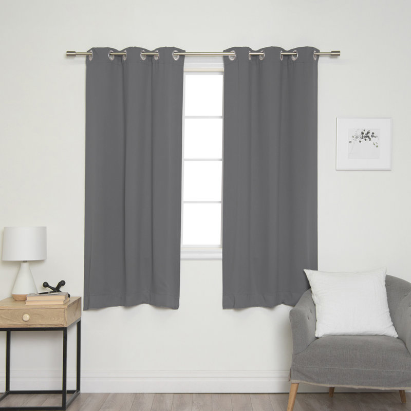 Lympsham Blackout Curtain Panel Pair, 40" W x 45" L, Gray