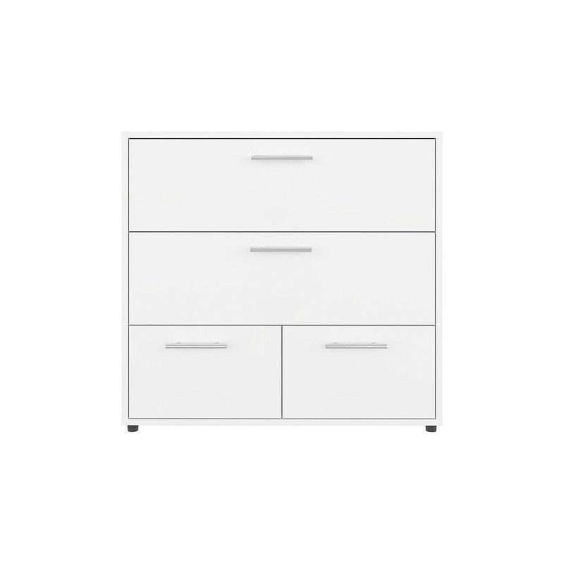 Commode rectangulaire à 3 tiroirs, Blanc
