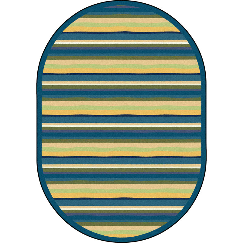 Just for Kids Yipes Stripes Area Rug, Oval 5'4" x 7'8"