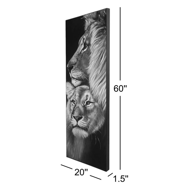 Lion and lioness - 20"x60" Framed canvas